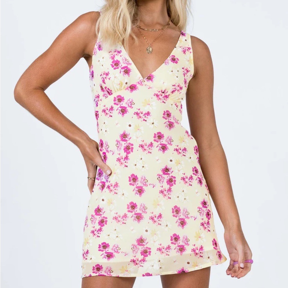 NELLIE MINI DRESS YELLOW FLORAL